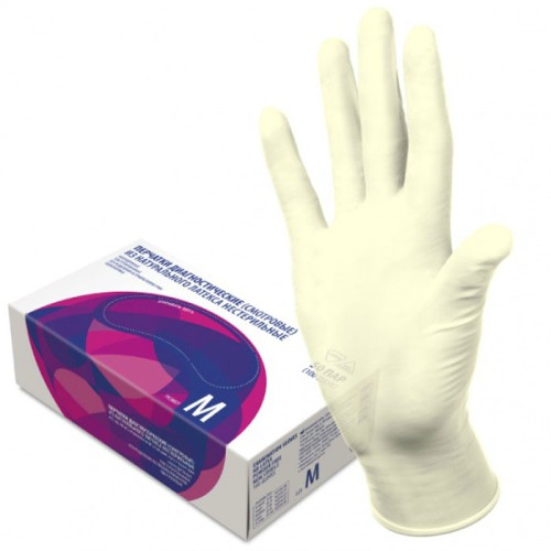 Перчатки TOP GLOVE латексные текстурированные, M/ 50пар