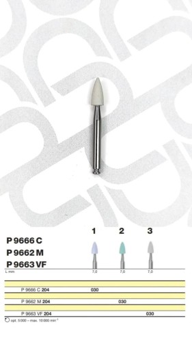 Полировочный бор по композиту 3-я ступень / P 9663 VF 204.030, Drendel + Zweiling DIAMANT GmbH, Германия  